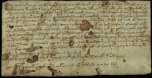 26 d'abril de 1283. Redempció dhome propi atorgada per fra Anglès, sagristà del monestir dAmer, a favor de Bernat de Bosc, de Sant Genís Sacosta. A canvi, rep 30 sous barcelonesos de tern