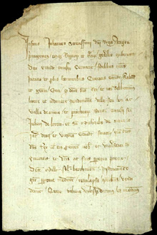 8 de desembre de 1380. Linfant Joan, primogènit del rei Pere III, als jurats i prohoms de la ciutat de Girona. Els mana que en el termini de deu dies presentin al rei o al mateix infant els instruments de revenda de la jurisdicció de la vila i vall dAmer i de les parròquies de Sant Genís, Sant Julià de Llor i de Sant Miquel dAmer