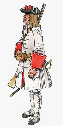 Guàrdia Valona. Soldat del regiment d'Ostende. 1714
