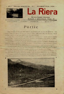 Premsa local. Revista d'humor i literatura 'La Riera'. Número 1. 1 de gener de 1934