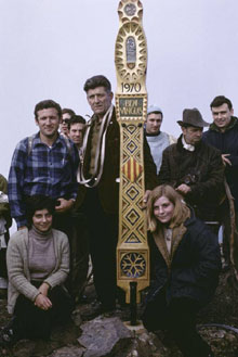 El 'Pessebre dels Muntanyencs' al cim de les Agudes, al Montseny. 1970