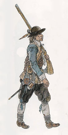 Arcabusser de les companyies de ciutats i viles a Salses. 1639-1640