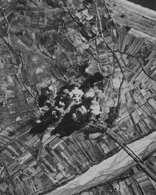 Bombardeig del 24 de gener de 1939, realitzat per avions Savoia S-79 de l'Aviazione Legionaria dell Baleari, sobre la fàbrica S.A.F.A de Blanes