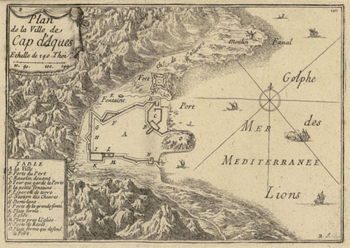 Mapa de Cadaqués. 1667-1694