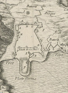 Detall de Plan de la Ville de Cap de Quiers, 1655