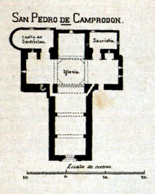 Planta del monestir de Sant Pere. 1906