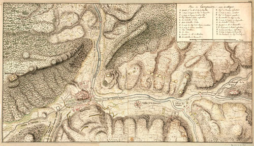 Plan de Campredon avec ses attaques. 1689
