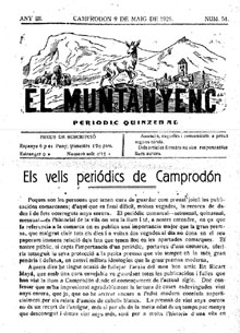 Diari 'El Muntanyenc', editat a Camprodon