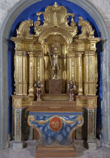 Retaule de Sant Galderic. Autor desconegut, segle XVIII. Església de Sant Cristòfol, Beget