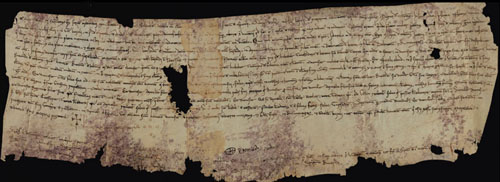 Testament de Maria de Cabanes. Signa Ponç Hug, comte d'Empúries. 1 de desembre de 1195