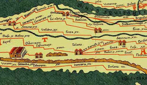 Detall de la Tabula Peutingeriana, segles I-IV