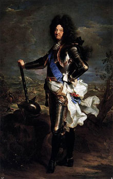 Lluís XIV de França. Pintura de  Hyacinthe Rigaud (1701)
