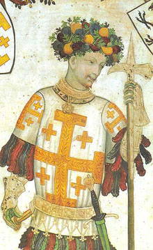 Herald amb les armes dels cavallers del Sant Sepulcre. 1420