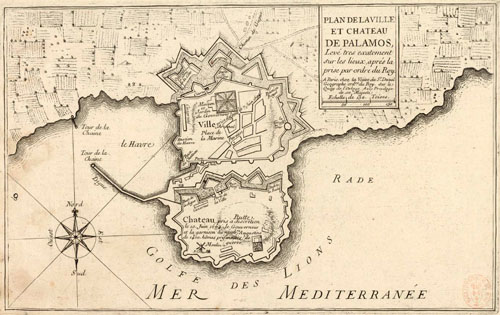 Plan de la ville et chateau de Palamos. 1694