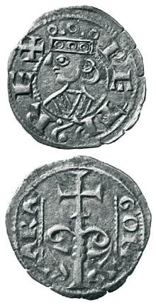 Diner de Pere I, encunyat entre 1205 i 1213