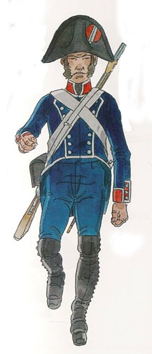 Soldat de la companyia fixa de Roses, destinat a custodiar la fortalesa. 1808