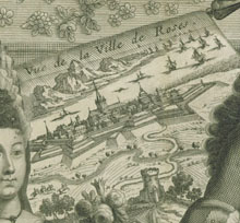 Vue de la ville de Roses. 1694