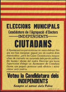 Cartell electoral de l'Agrupació d'Electors Independents de Sant Feliu. 1979