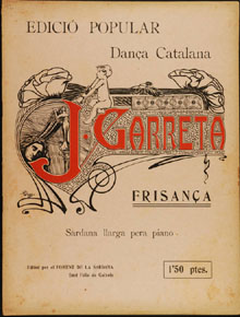 Publicació del Foment de la Sardana de San Feliu. Portada art nouveau il·lustrada per E. Prats. Ca. 1902