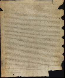 Pergamí. 1347, agosto 30. Sentència arbitral. Francesc de Terrades i Alfons Xifré, àrbitres de la querella entre els marmessors de Guillem Busquets i Pere Fresolf, clergue de la catedral de Girona i titular del benefici instituït pel difunt a l'església de Sta. Eulàlia de Vallcanera, dicten sentència arbitral en favor d'una donació feta pel difunt. Arnau de Mont-rodon, bisbe de Girona (1335-48) subscriu i confirma