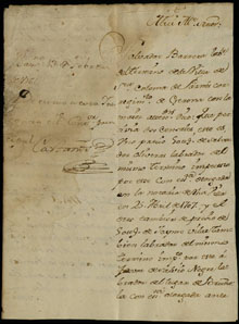 1764, febrer 13. Súplica de Salvador Barrera, pagès de Santa Coloma de Farners, demanant el traspàs dels càrrecs del cadastre corresponents a dos censals que rep de Salvador Oliveras al seu suplent