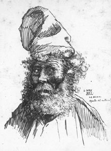 Retrat d'un home amb barba i barretina de La Bisbal d'Empordà. 1890-1928
