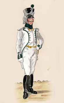 Tropes de la Confederació del Rhin 1809-1812. Oficial del 5è regiment de Lippe