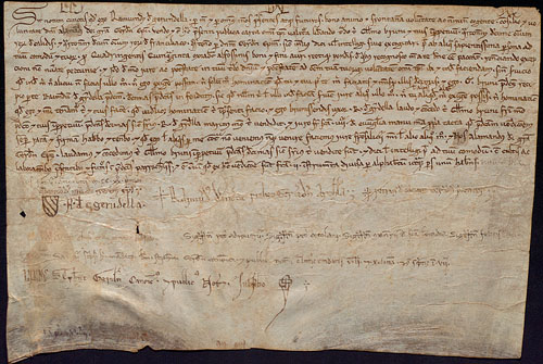 6 de juny de 1221. Venda de Ramon de Gironella a Guillem Bru de la quarta part de la d&egrave;cima de Caldes de Malavella i de la de Franciac amb el consentiment del bisbe Alemany de Girona