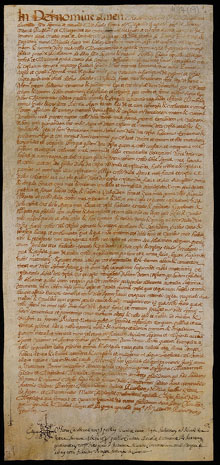 Capitulacions matrimonials de Magdalena Mitjavila, filla de Miquel Esteve, pagès de Centenys, i de la seva esposa Margarida, amb Montserrat Calderó, senyor útil i propietari del mas Calderó de Riudellots de la Selva. 1625