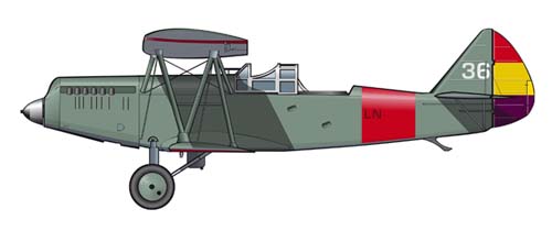 Un Polikarpov R-Z Natatxa del camp d'aviació