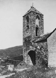 Campanar de l'esgl&eacute;sia de Ventol&agrave;. 1912