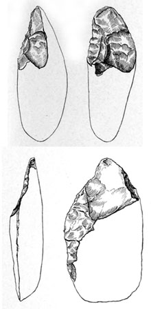 Instruments de quarsita localitzats a la Cova del Duc d'Ullà
