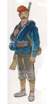Tercera Guerra Carlina. Soldat del batall&oacute; de Gu&iacute;es