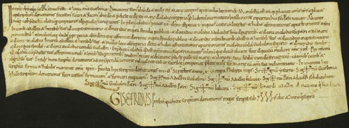 10 de setembre de 1074. Donació que fan Isarn Sunifred i Guisbona, esposos, a l'església de Santa Maria Verge de Vilabertran d'un alou que tenen al comtat de Besalú, a la parròquia de Sant Pere de Navata
